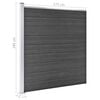 vidaXL Conjunto de painel de vedação WPC 1564x186 cm preto