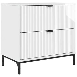 vidaXL Mesa-de-cabeceira Branco brilhante 63.5 x 36 x 61 cm