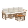 vidaXL Conjunto de Sof&aacute;s para Exterior 5 pcs Natural e Branco Creme