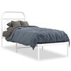 vidaXL Estrutura de cama sem colch&atilde;o com cabeceira 75x190 cm branco