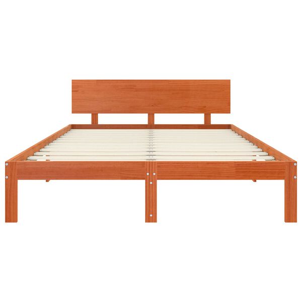 vidaXL Estrutura da Cama com cabeceira Marrom Cera 120 x 190 cm