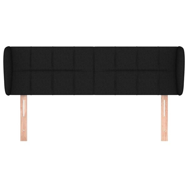 vidaXL Cabeceira de cama c/ abas tecido 147x23x78/88 cm preto