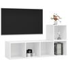 vidaXL 2 pcs conjunto de m&oacute;veis de TV contraplacado branco