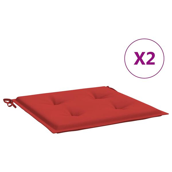 vidaXL Almofad&otilde;es p/ cadeiras jardim 2pcs 40x40x4 cm oxford vermelho