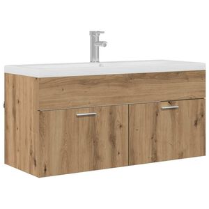vidaXL Arm&aacute;rio de Banheiro Carvalho Artesanal 100 x 38,5 x 46 cm