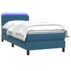 vidaXL Cama box spring c/ colch&atilde;o e LED 100x210 cm veludo azul-escuro