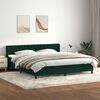 vidaXL Cama com molas/colch&atilde;o 180x210 cm veludo verde-escuro