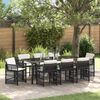 vidaXL Conjunto de Jantar para Jardim 9 pcs Preto vime PE