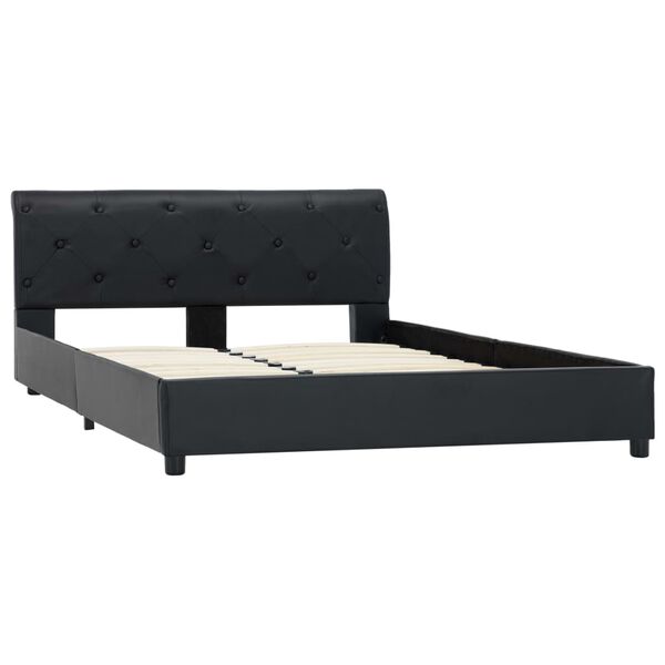 vidaXL Estrutura de cama 140x200 cm couro artificial preto