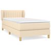 vidaXL Cama com molas/colch&atilde;o 90x200 cm tecido cor cr&egrave;me