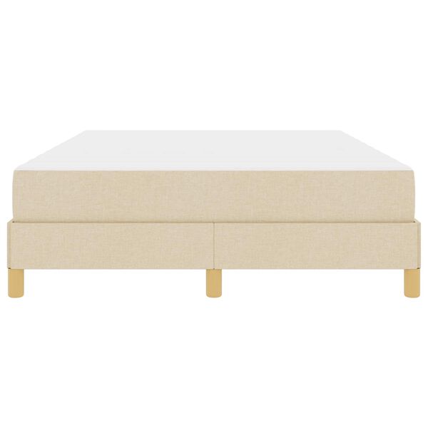 vidaXL Cama Box com colch&atilde;o Creme 140 x 200 cm tecido