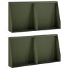 vidaXL Muro de Conten&ccedil;&atilde;o 4 unid. 40 x 12 x 30 cm A&ccedil;o Verde-Azeitona