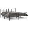 vidaXL Estrutura de cama com cabeceira e p&eacute;s 183x213 cm metal preto