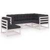 vidaXL 5 pcs conjunto lounge de jardim c/ almofad&otilde;es pinho maci&ccedil;o