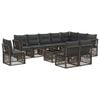 vidaXL Conjunto de Sof&aacute; de Jardim 11 unid. Cinzento vime PE