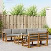 vidaXL Conjunto de Sof&aacute;s para Exterior 9 pcs Cinza Natural e Claro