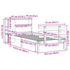 vidaXL Cama com estante sem colchão 75x190cm pinho maciço castanho-mel
