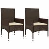 vidaXL 4 pcs conjunto lounge jardim c/ almofad&otilde;es vime PE castanho