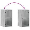vidaXL Arm&aacute;rio de parede c/ portas de vidro 35x37x68,5 cm cinza sonoma