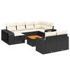 vidaXL 11 pcs conjunto sof&aacute;s de jardim c/ almofad&otilde;es vime PE preto