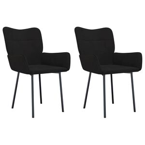 vidaXL Cadeiras de jantar 2 pcs veludo preto
