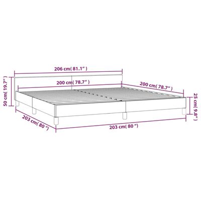 vidaXL Estrutura de cama c/ cabeceira couro artificial 200x200cm creme