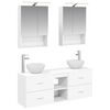 vidaXL Conjunto de Arm&aacute;rios para Banheiro 5 pcs Branco