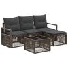 vidaXL Conjunto de Sof&aacute; de Jardim 5 pcs Cinzento vime PE