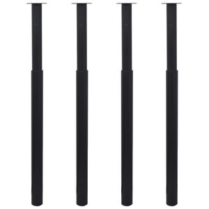 vidaXL Pernas de mesa telesc&oacute;picas 4 pcs 710 mm-1100 mm preto