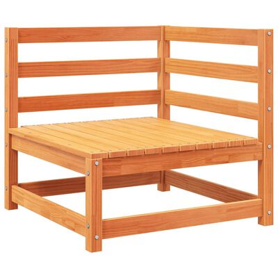 vidaXL 7 pcs conjunto sofás de jardim madeira de pinho castanho cera