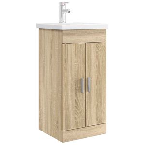 vidaXL Gabinete de banheiro com pia Carvalho Sonoma 42 x 40 x 84,5 cm