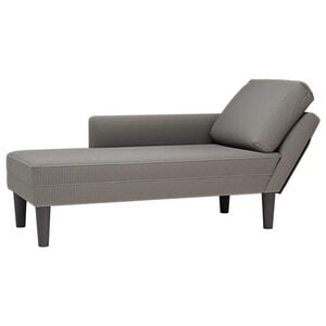 vidaXL Chaise lounge com almofada tecido corduroy cinzento claro