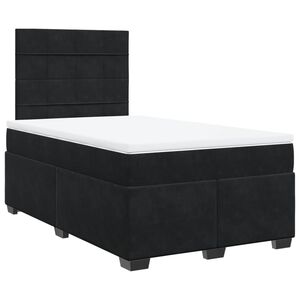 vidaXL Cama boxspring com colch&atilde;o 120x200 cm veludo preto