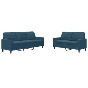 vidaXL 2 pcs conjunto de sof&aacute;s com almofad&otilde;es veludo azul