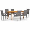 vidaXL 7 pcs conjunto de jantar para jardim cinzento