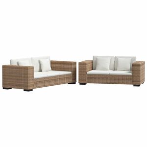 vidaXL Conjunto sof&aacute;s de 2 + 3 lugares, vime genu&iacute;no