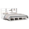 vidaXL Cama com estante sem colch&atilde;o 180x200 cm madeira maci&ccedil;a branco