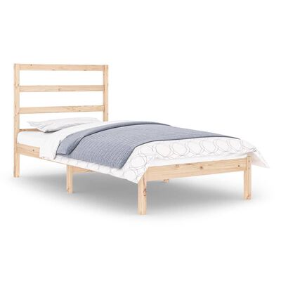 vidaXL Estrutura de cama solteiro 90x190 cm madeira maciça