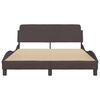 vidaXL Estrutura de cama Dover 140x190 cm tecido castanho-escuro