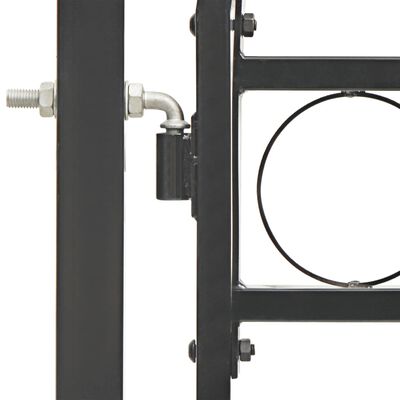 vidaXL Portão para cerca com topo arqueado 100x125 cm aço preto