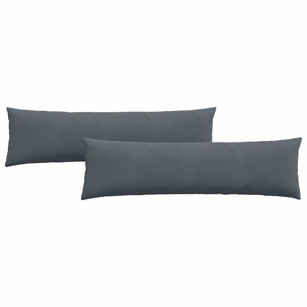 vidaXL Travesseiros de Sof&aacute; 2 pcs Cinza Escuro 145 x 40 cm