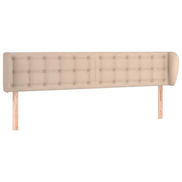 vidaXL Cabeceira cama abas couro artificial 203x23x78/88 cm cappuccino