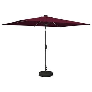 vidaXL Parasol de Jardim com Luzes LED e Base 2 x 3 m Poli&eacute;ster