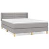 vidaXL Cama com molas/colch&atilde;o 140x200 cm tecido cinzento-claro
