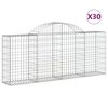 vidaXL Cestos gabi&atilde;o arqueados 30pcs 200x30x80/100cm ferro galvanizado