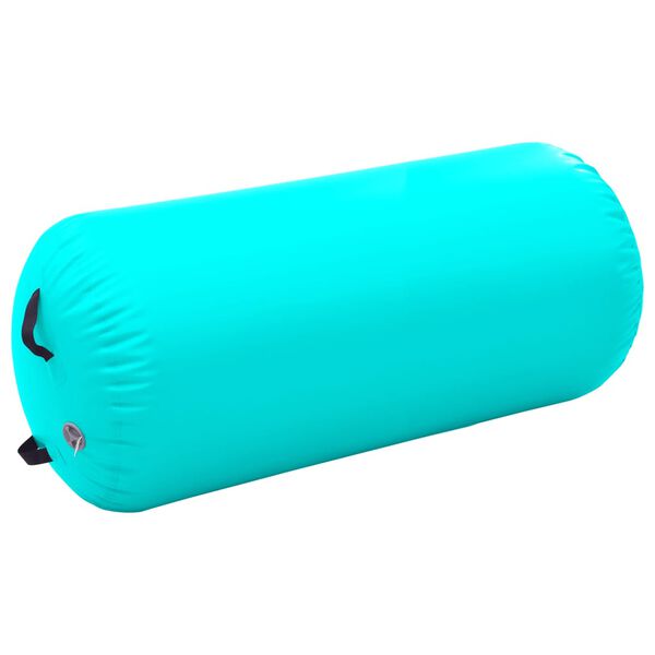 vidaXL Rolo de gin&aacute;stica/yoga insufl&aacute;vel com bomba 120x75 cm PVC verde