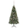 vidaXL &Aacute;rvore Natal artificial pr&eacute;-iluminada c/ bolas e pinhas 180 cm