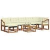 vidaXL Conjunto de Sof&aacute;s para Exterior 8 pcs Natural e Creme
