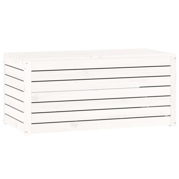 vidaXL Caixa de jardim 101x50,5x46,5 cm madeira de pinho maci&ccedil;a branco