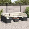vidaXL Conjunto de Sof&aacute; de Jardim 10 pcs Preto Rattan Sint&eacute;tico